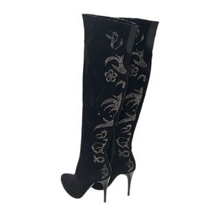 Nancy Li Beaded Knee High Heeled Boot